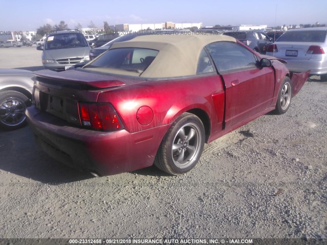 1FAFP45X13F354796 - 2003 FORD MUSTANG GT RED photo 4