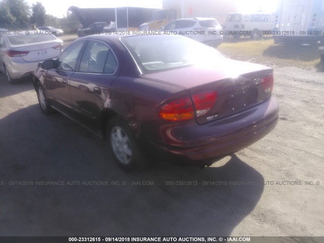 1G3NL52E62C232557 - 2002 OLDSMOBILE ALERO GL BURGUNDY photo 3