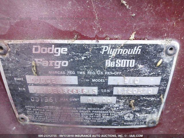 W14BE8S268615 - 1978 DODGE TRUCK W/D150  RED photo 9