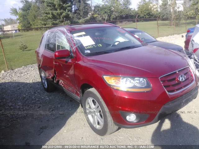 5XYZK4AG8BG013192 - 2011 HYUNDAI SANTA FE LIMITED RED photo 1