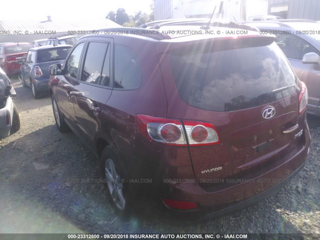 5XYZK4AG8BG013192 - 2011 HYUNDAI SANTA FE LIMITED RED photo 3