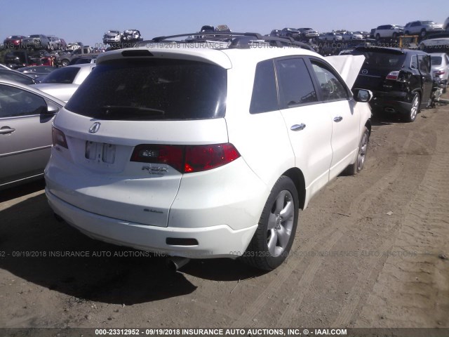 5J8TB18547A018696 - 2007 ACURA RDX TECHNOLOGY WHITE photo 4