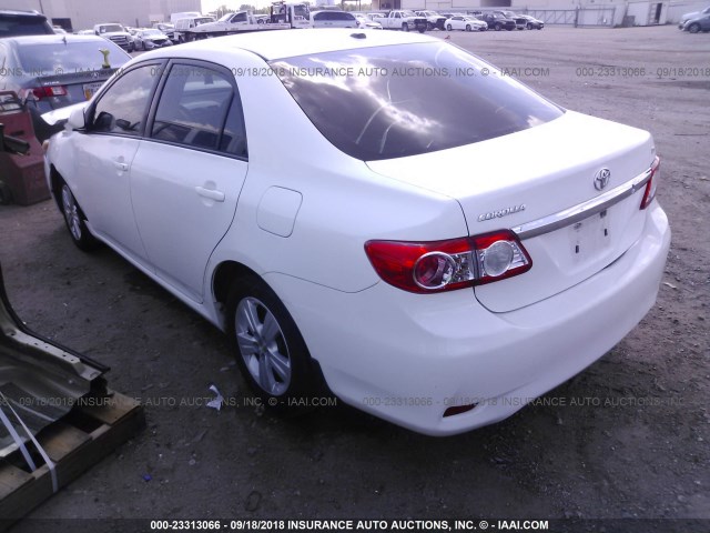 JTDBU4EE8B9160117 - 2011 TOYOTA COROLLA S/LE WHITE photo 3