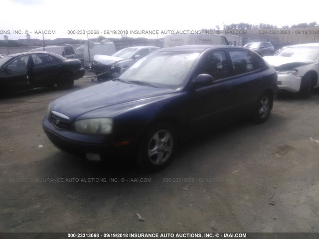 KMHDN55D92U046395 - 2002 HYUNDAI ELANTRA GLS/GT BLUE photo 2