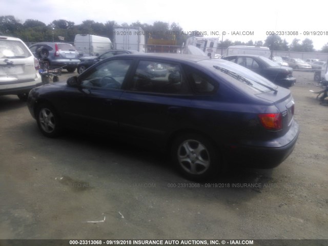 KMHDN55D92U046395 - 2002 HYUNDAI ELANTRA GLS/GT BLUE photo 3