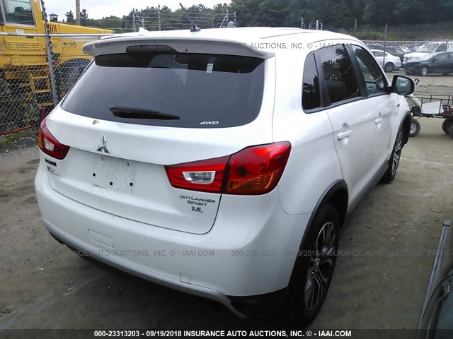 JA4AR3AW1GZ046550 - 2016 MITSUBISHI OUTLANDER SPORT ES/SE WHITE photo 4