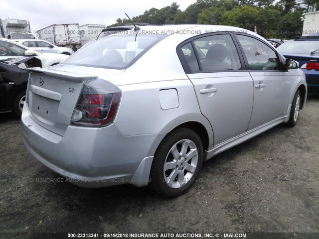 3N1AB6AP3CL605704 - 2012 NISSAN SENTRA 2.0/2.0S/SR/2.0SL SILVER photo 4