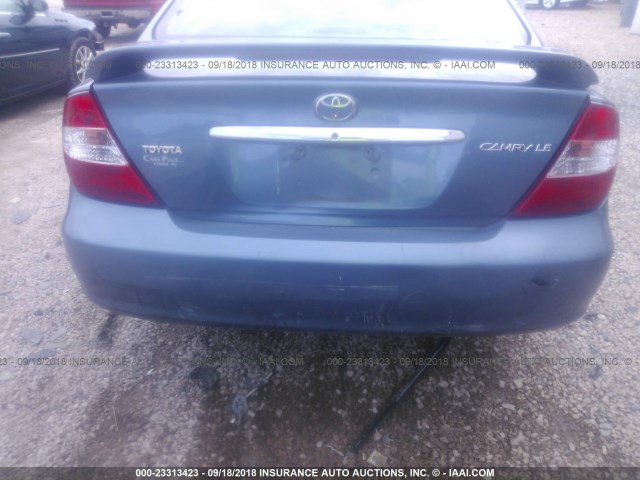 4T1BE32K82U603179 - 2002 TOYOTA CAMRY LE/XLE/SE TEAL photo 6