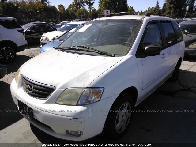 JM3LW28G010189105 - 2001 MAZDA MPV WAGON WHITE photo 2