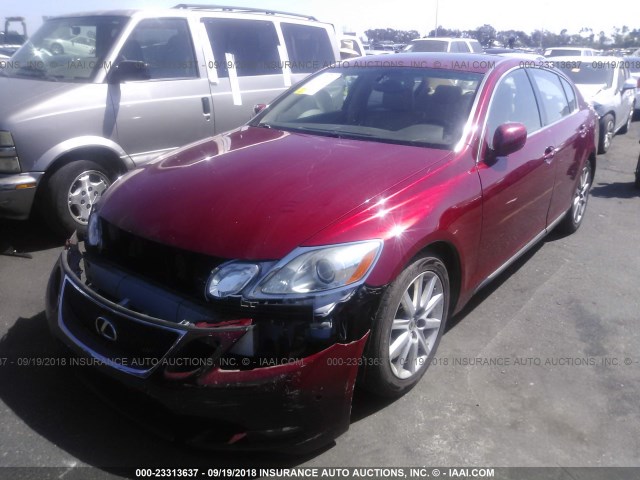 JTHBH96S165034621 - 2006 LEXUS GS GENERATION 200 300 RED photo 2