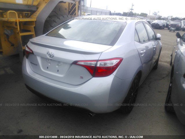 2T1BURHE8GC576310 - 2016 TOYOTA COROLLA L/LE/LE PLS/PRM/S/S PLS Արծաթագույն լուսանկար 4