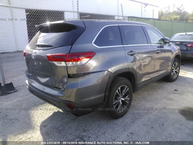 5TDZZRFH3JS242701 - 2018 TOYOTA HIGHLANDER LE/LE PLUS GRAY photo 4