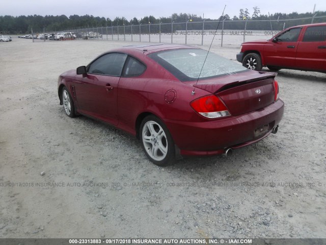 KMHHM65D15U156520 - 2005 HYUNDAI TIBURON MAROON photo 3