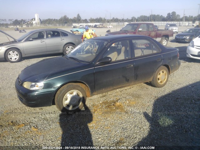 1NXBR12E1XZ183680 - 1999 TOYOTA COROLLA VE/CE/LE GREEN photo 2