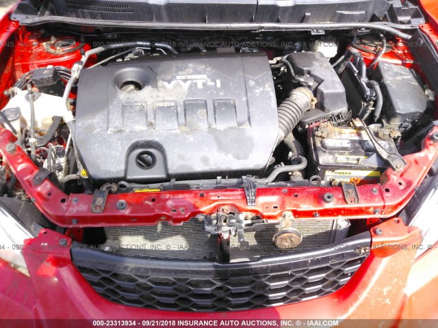 2T1KU4EE4AC264094 - 2010 TOYOTA COROLLA MATRIX  RED photo 10