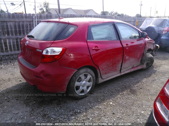 2T1KU4EE4AC264094 - 2010 TOYOTA COROLLA MATRIX  RED photo 4