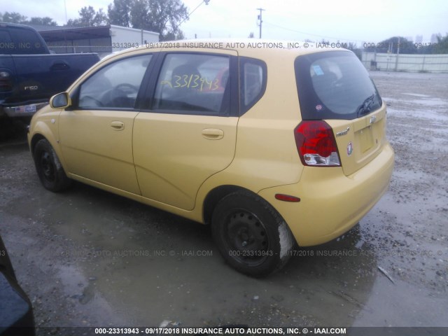 KL1TD66667B721882 - 2007 CHEVROLET AVEO LS YELLOW photo 3