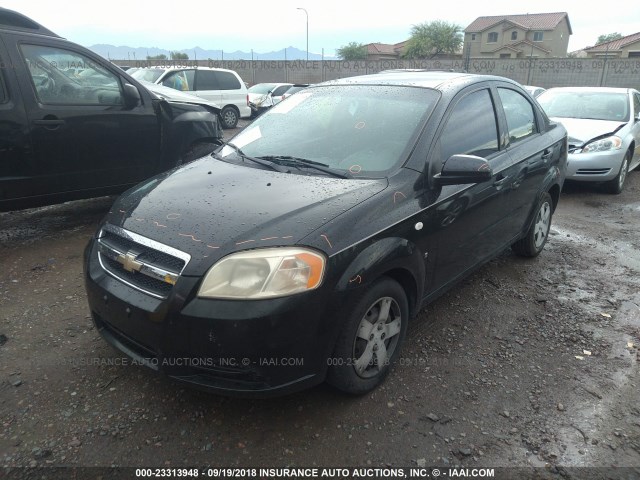 KL1TD56658B064696 - 2008 CHEVROLET AVEO LS BLACK photo 2