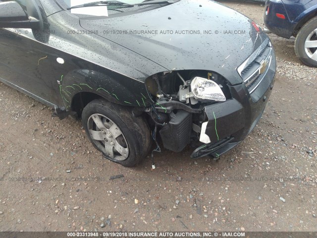 KL1TD56658B064696 - 2008 CHEVROLET AVEO LS BLACK photo 6