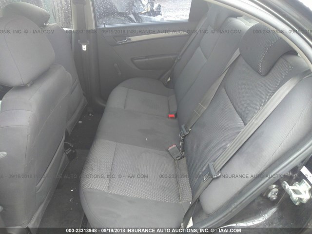 KL1TD56658B064696 - 2008 CHEVROLET AVEO LS BLACK photo 8