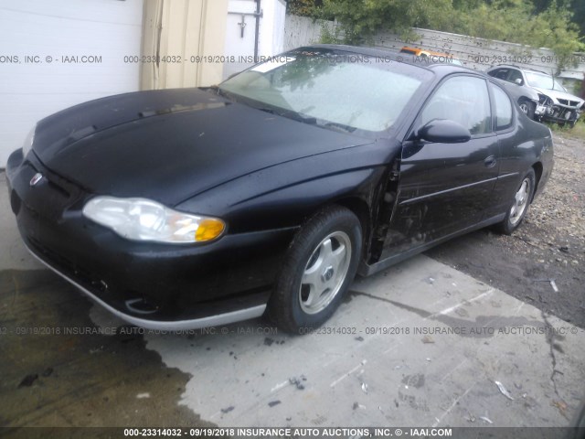 2G1WW12E939396200 - 2003 CHEVROLET MONTE CARLO LS შავი ფოტო 2