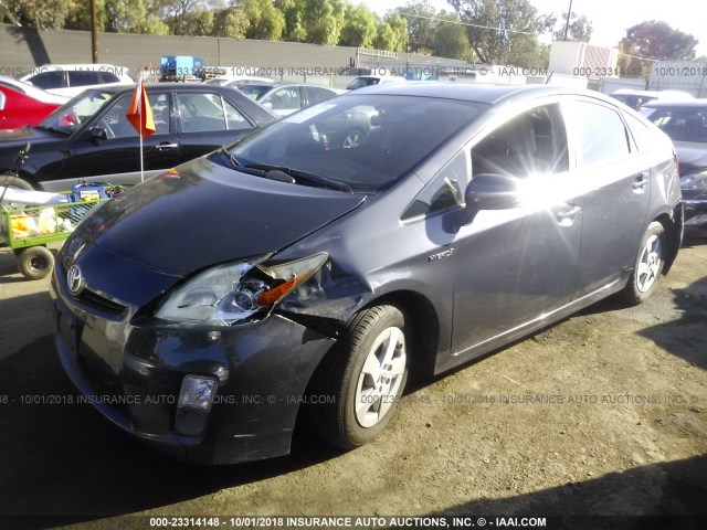 JTDKN3DU6A0186699 - 2010 TOYOTA PRIUS GRAY photo 2