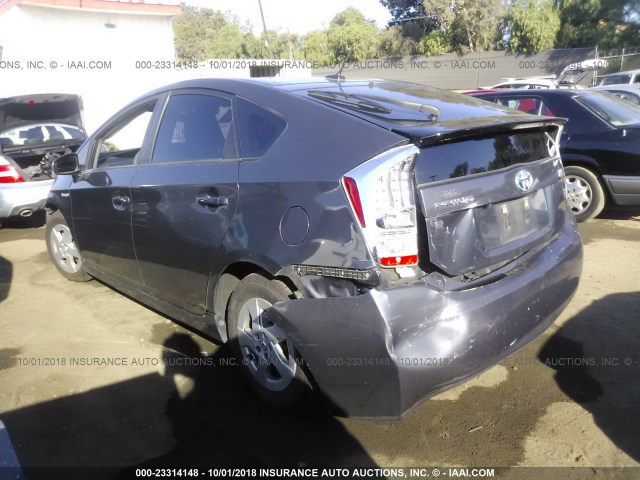 JTDKN3DU6A0186699 - 2010 TOYOTA PRIUS GRAY photo 3