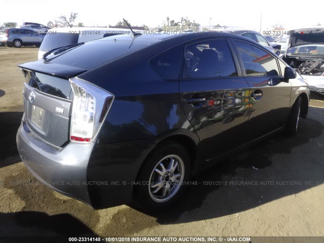 JTDKN3DU6A0186699 - 2010 TOYOTA PRIUS GRAY photo 4