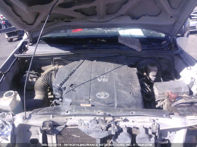 5TELU42N57Z406934 - 2007 TOYOTA TACOMA DOUBLE CAB 银色 照片 10