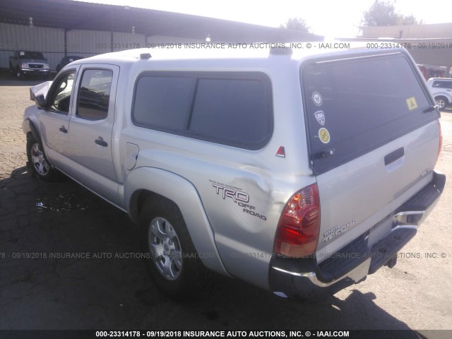 5TELU42N57Z406934 - 2007 TOYOTA TACOMA DOUBLE CAB 银色 照片 3