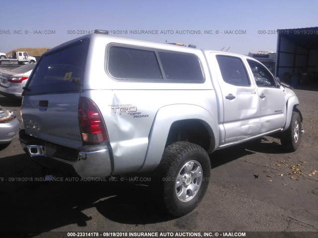 5TELU42N57Z406934 - 2007 TOYOTA TACOMA DOUBLE CAB 银色 照片 4