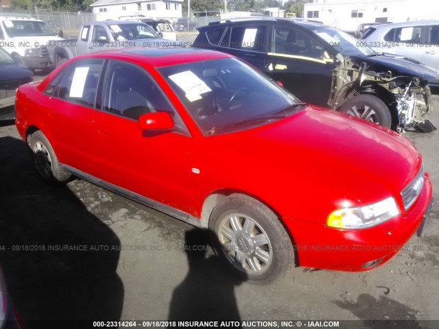 WAUDC28D8YA179595 - 2000 AUDI A4 1.8T QUATTRO RED photo 1