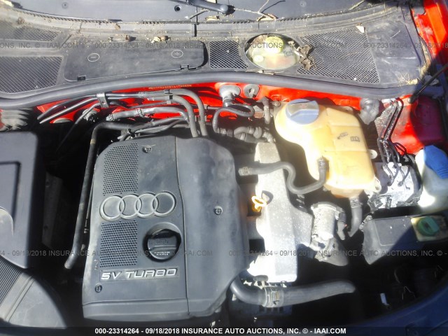 WAUDC28D8YA179595 - 2000 AUDI A4 1.8T QUATTRO RED photo 10