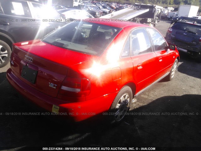 WAUDC28D8YA179595 - 2000 AUDI A4 1.8T QUATTRO RED photo 4