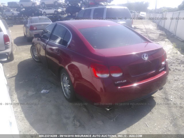 JTHBH96S265032098 - 2006 LEXUS GS GENERATION 200 300 RED photo 3