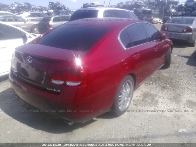 JTHBH96S265032098 - 2006 LEXUS GS GENERATION 200 300 RED photo 4