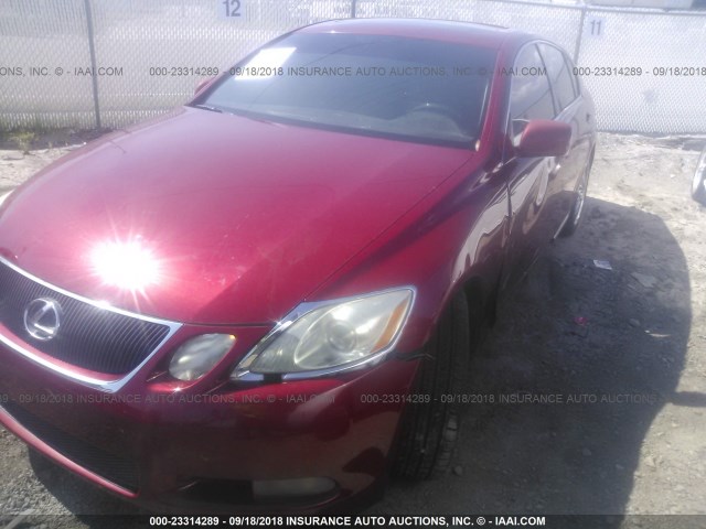 JTHBH96S265032098 - 2006 LEXUS GS GENERATION 200 300 RED photo 6