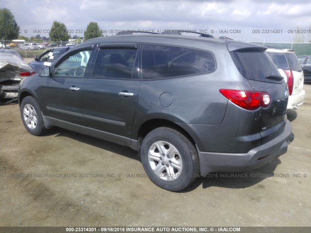 1GNKVFEDXBJ359949 - 2011 CHEVROLET TRAVERSE LS GRAY photo 3