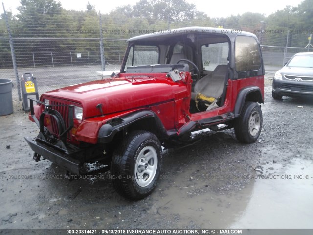 2J4FY39S8NJ501877 - 1992 JEEP WRANGLER / YJ ISLANDER RED photo 2