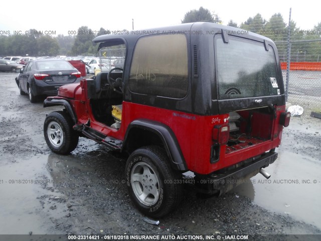 2J4FY39S8NJ501877 - 1992 JEEP WRANGLER / YJ ISLANDER RED photo 3