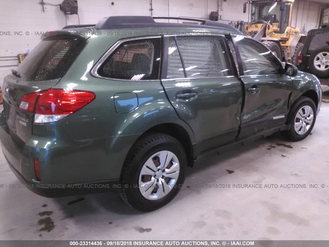 4S4BRBAC2A3351006 - 2010 SUBARU OUTBACK 2.5I GREEN photo 4