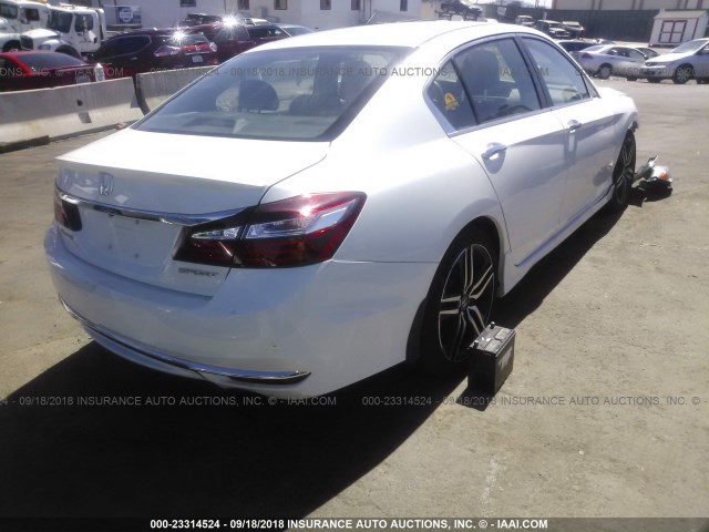 1HGCR2F52GA116596 - 2016 HONDA ACCORD SPORT WHITE photo 4