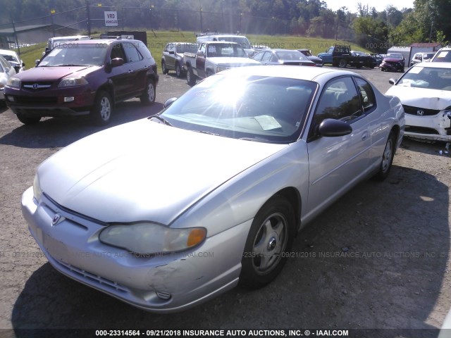 2G1WW12E349288611 - 2004 CHEVROLET MONTE CARLO LS ვერცხლისფერი ფოტო 2