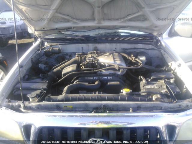 5TEGN92N14Z369985 - 2004 TOYOTA TACOMA DOUBLE CAB PRERUNNER SILVER photo 10