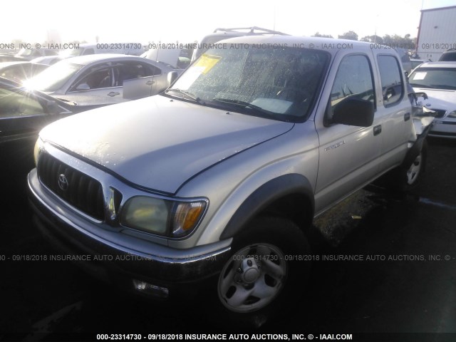 5TEGN92N14Z369985 - 2004 TOYOTA TACOMA DOUBLE CAB PRERUNNER SILVER photo 2