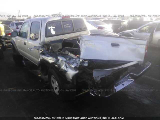 5TEGN92N14Z369985 - 2004 TOYOTA TACOMA DOUBLE CAB PRERUNNER SILVER photo 3