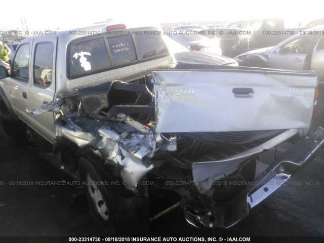 5TEGN92N14Z369985 - 2004 TOYOTA TACOMA DOUBLE CAB PRERUNNER SILVER photo 6