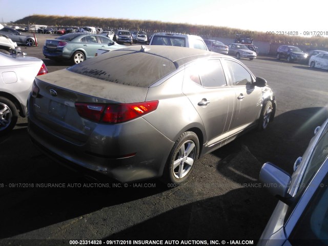 5XXGM4A72FG444381 - 2015 KIA OPTIMA LX GRAY photo 4