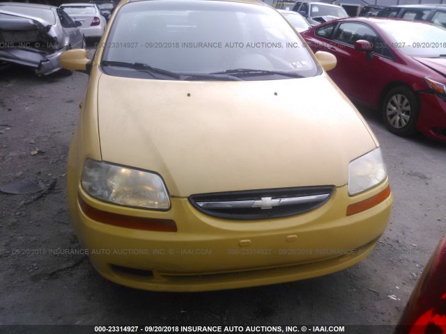 KL1TD626X4B219748 - 2004 CHEVROLET AVEO YELLOW photo 6