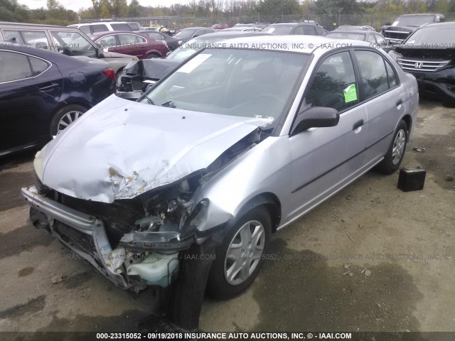 1HGES16324L017086 - 2004 HONDA CIVIC DX VP SILVER photo 2